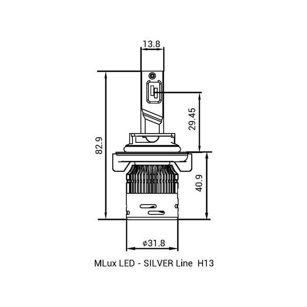 Комплект ламп MLux LED - SILVER Line H13, 28 Вт, 5000&deg;К (2 шт.) 118413365 118413365 фото