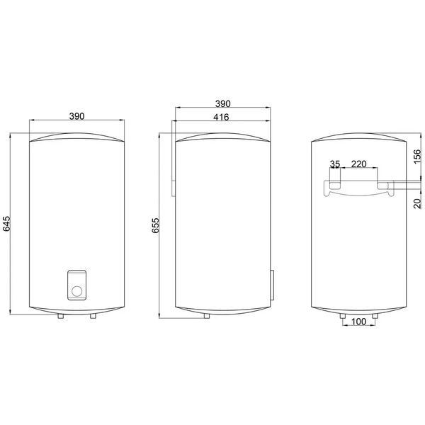 Бойлер Thermo Alliance 50 л вертикальний 1,6 кВт (0,8 + 0,8) SD00042039 фото