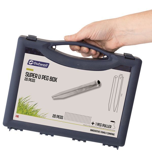 Кілочки Outwell Super U Peg Box 24 см 20 шт. Silver (650779) 928777 фото