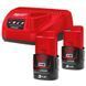Енергокомплект MILWAUKEE M12 NRG-302 (ЗП С12+ з 2 шт. B3 Ач) 4933451902 фото 1