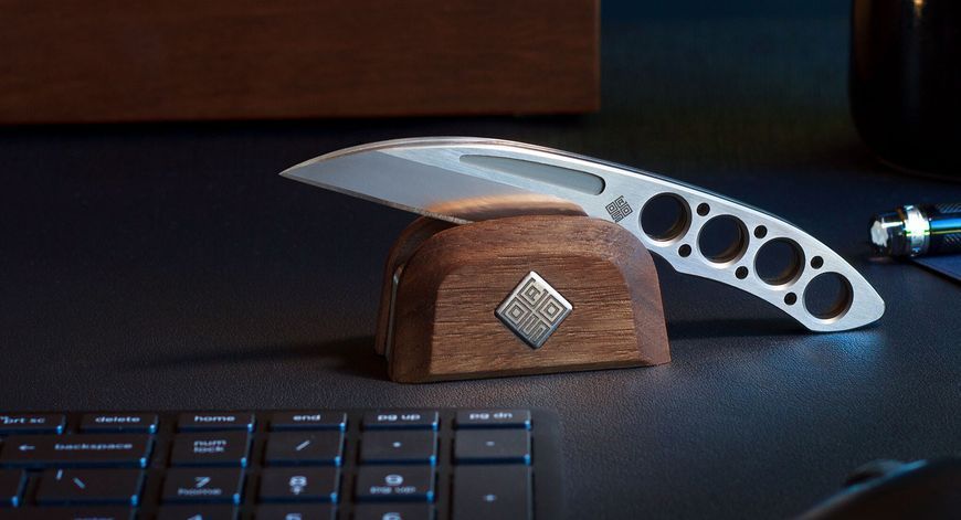 Набір з двох ножів Ocaso "Duo Desk Knife Wharncliffe" із підставкою з деревини горіха 80DKW фото