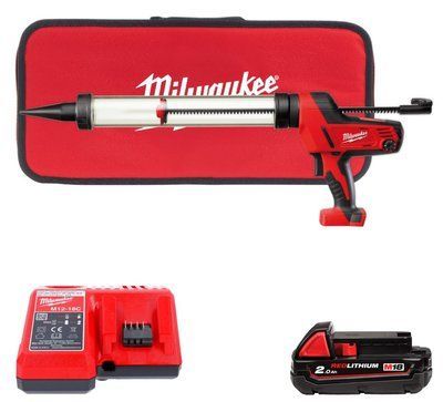Пістолет для герметиків акумуляторний MILWAUKEE, C18 PCG/600T-201B, 600мл (зарядний пристрій М12-18 С, 1 акумулятор М18 В 2Аг, п 4933441808 фото