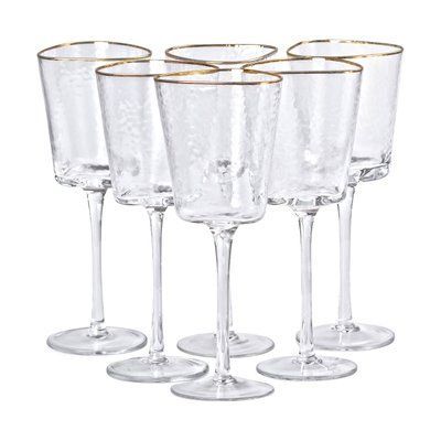 Набір з 6 келихів 350 мл, для вина із золотим обідком HP-16-22 Yiwu HP-16-22 HP-16-22 фото