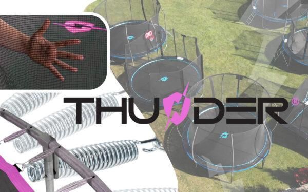 Батут THUNDER OUTSIDE PRO з зовнішньою сіткою 10 футів 305 см чорно-рожевий OUTSIDE-PRO-10FT-PINK фото