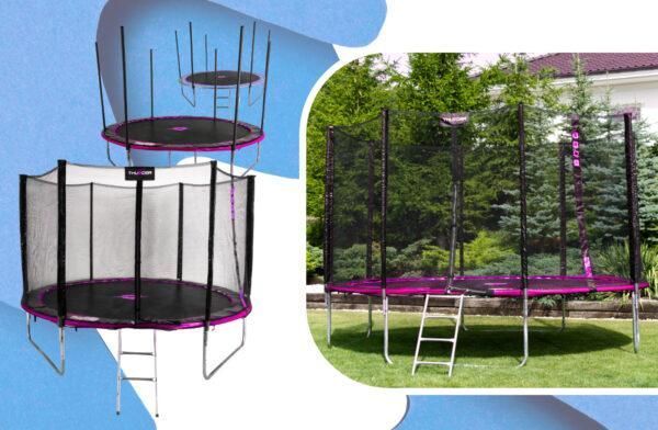 Батут THUNDER OUTSIDE PRO з зовнішньою сіткою 10 футів 305 см чорно-рожевий OUTSIDE-PRO-10FT-PINK фото