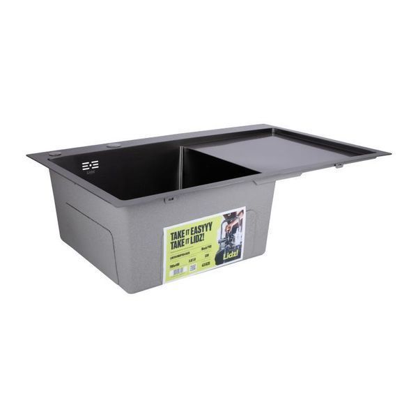 Мийка для кухні інтегрована Lidz Handmade H7849BR крило праворуч (LIDZH7849BRPVD3008) Brushed Black PVD SD00049749 фото