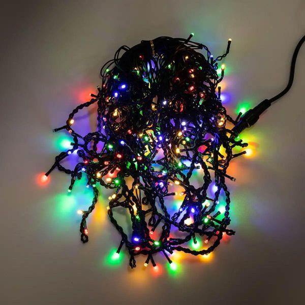 Вулична гірлянда бахрома 12 м 200 led чорний провід Мультиколір 12MBML Garlando 12MBML 12MBML фото