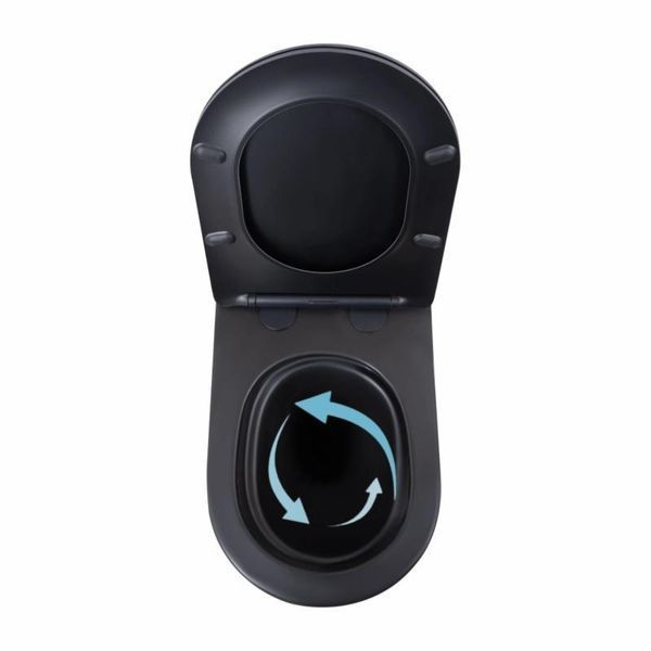 Унітаз підвісний Qtap Scorpio Ultra Quiet безобідковий з сидінням Soft-close MATT BLACK QT14332380AMB SD00052569 фото