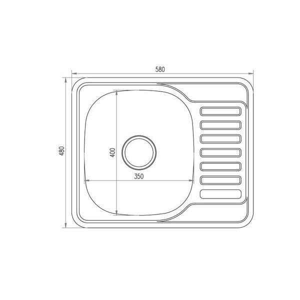Кухонна мийка Brinex 5848 0,8 мм Satin (BRIN5848SAT08) SD00054091 фото