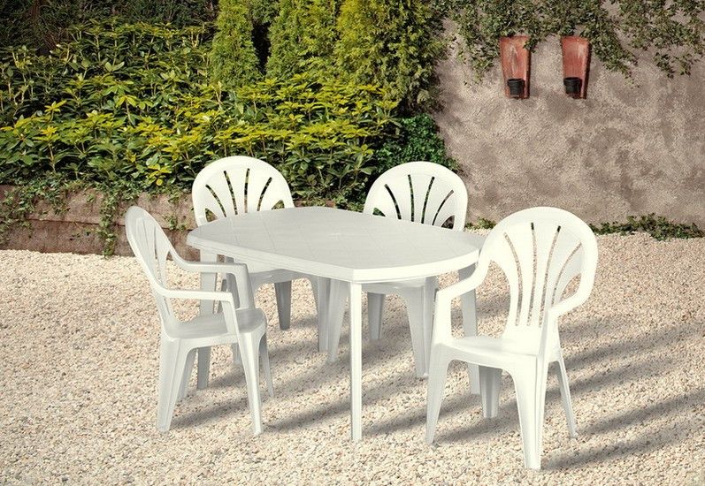 Стол для сада пластиковый Keter Elise, светло-серый 3253929139048 фото