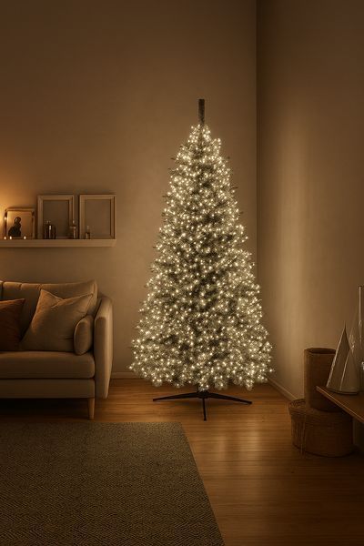 Новорічна гірлянда Хвойна лапа 100 м 3000 LED білий провід Біле сяйво D3000L100MWW Garlando D3000L100MWW D3000L100MWW фото