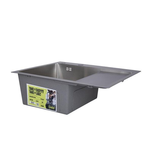 Мийка для кухні інтегрована Lidz Handmade H6350R крило праворуч (LDH6350BRUR45587) Brushed Steel 3,0/1,0 мм SD00051711 фото