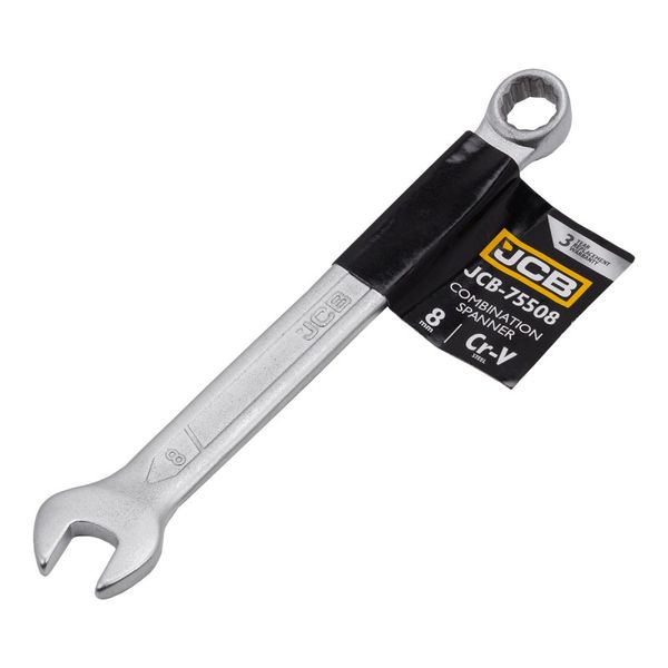 Ключ рожково-накидний JCB Tools CR-V, штамп. (8 мм) JCB-75508 JCB-75508 фото
