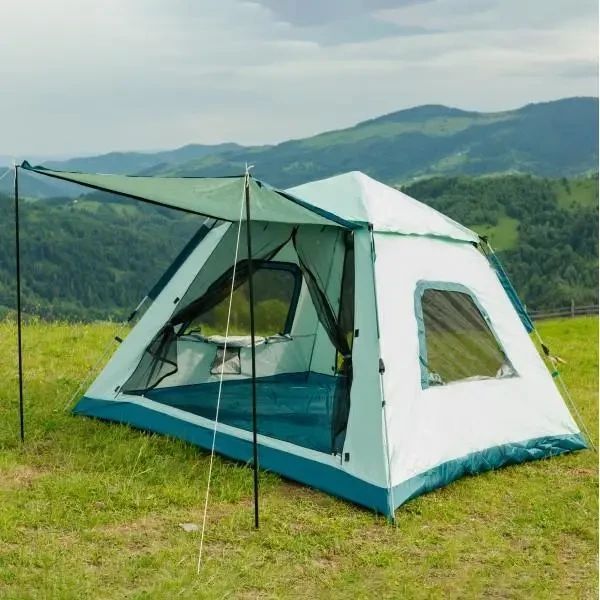 Намет туристичний тримісний 235*235*155 см з тентом синій LUGI LU005BL LU005BL фото