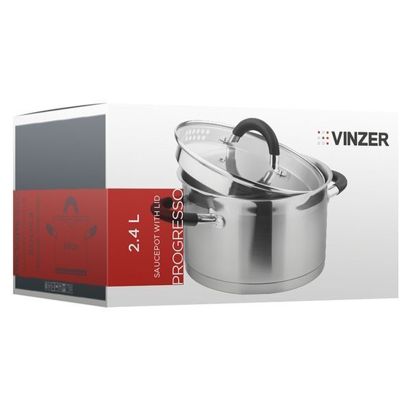 Каструля з кришкою Vinzer Progresso 2,4 л 50053 50053 фото