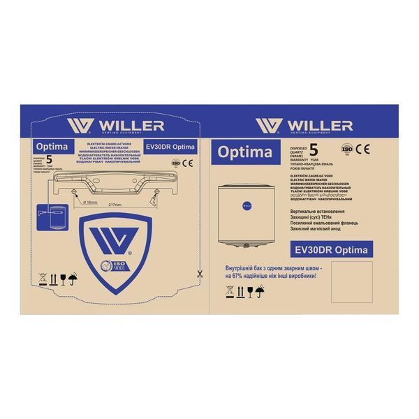 Водонагрівач WILLER EV30DR optima EV30DR optima фото