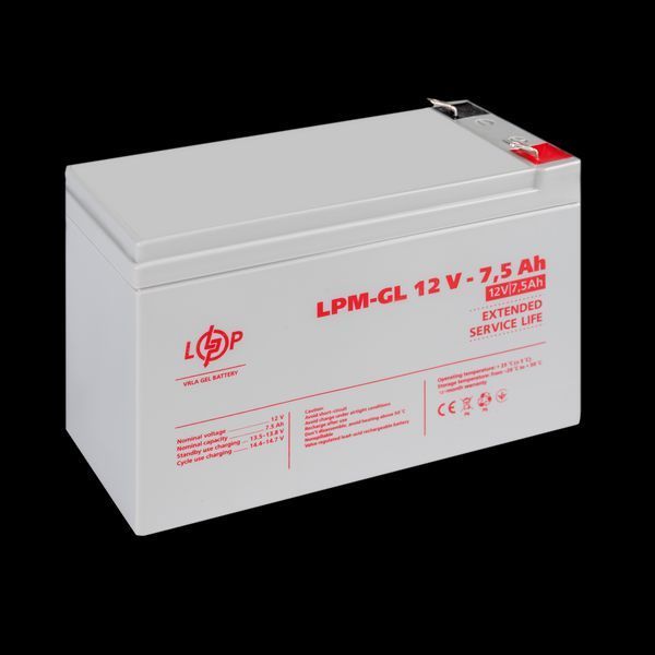 Акумулятор гелевий LPM-GL 12V - 7.5 Ah 6562(log) фото