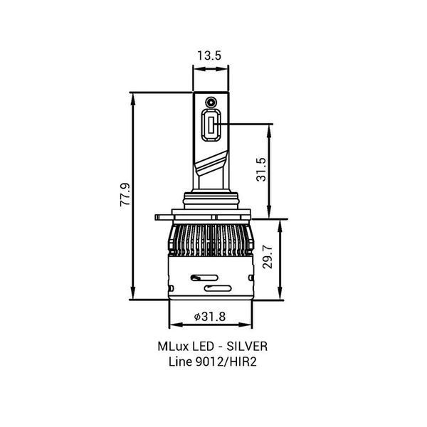 Комплект ламп MLux LED - SILVER Line 9012/HIR2, 28 Вт, 4300&deg;К (2 шт.) 129413265 129413265 фото