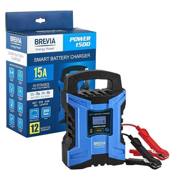 Зарядний пристрій АКБ Brevia Power1500 15A, 12V/24V 21500EP(L) фото
