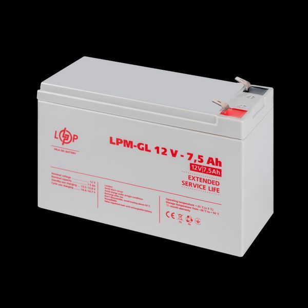 Акумулятор гелевий LPM-GL 12V - 7.5 Ah 6562(log) фото