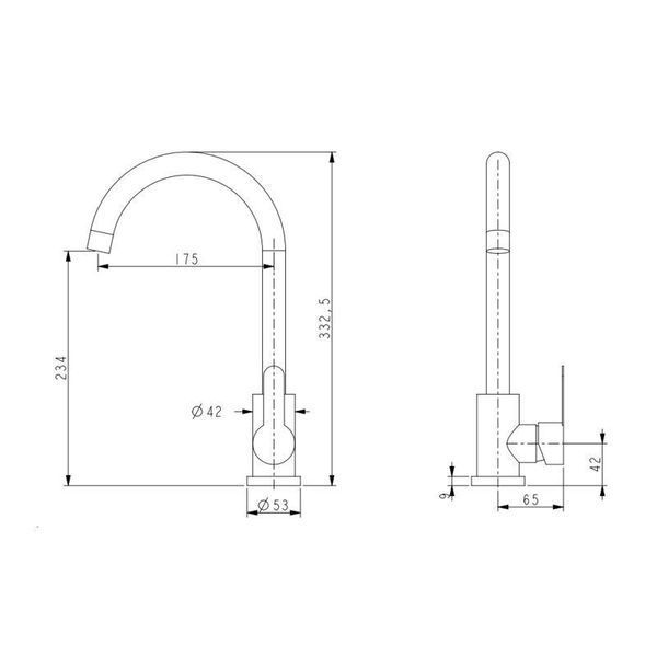 Змішувач для кухні U-образний Brinex Pure 015F U-образний Chrome BRIPUR015FCRM SD00053180 фото