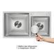 Мийка для кухні з двома чашами інтегрована Lidz Handmade H7843 (LDH7843BRU35387) Brushed Steel 3,0/1,0 мм SD00041491 фото 3