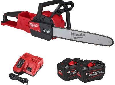 Пила ланцюгова акумуляторна безщіткова MILWAUKEE, M18 FCHS-122 , шина 40см (зарядний пристрій M12-18 FC, 2 акумулятори FB12 12 А 4933499217 фото