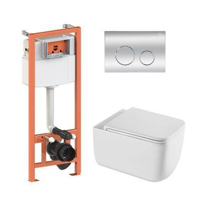 Готове рішення Qtap для ванної кімнати: підвісний унітаз Gemini Ultra Quiet 530х365х373 + комплект інсталяції SD00052286 фото