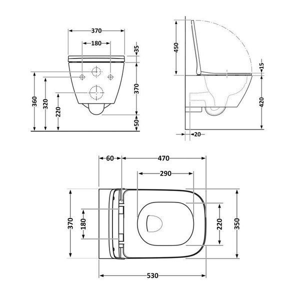 Унітаз підвісний Qtap Gemini безободковий з сидінням Soft-close QT2533076EUQMB SD00051555 фото