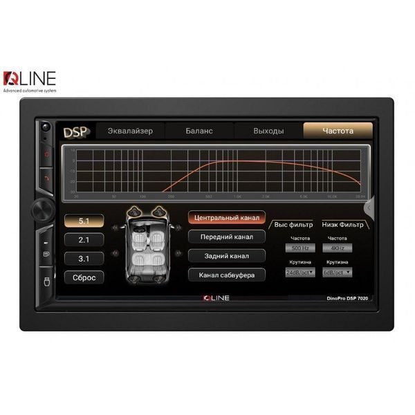 Універсальна автомагнітола 2-DIN Qline DinoPro DSP 7020 Android 10 2/32 31110-car фото
