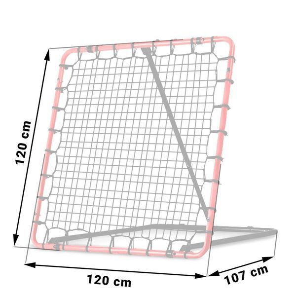 Сітка тренувальна для футболу Neo-Sport NS-491 Rebounder 120 x 120 х 107 см, червона 1491 фото
