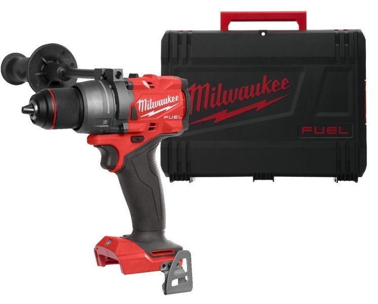 Дриль-шуруповерт акумуляторний безщітковий MILWAUKEE, M18 FDD3-0X,158Нм (каркас, кліпса для ременя, бічна ручка, HD кейс) 4933479862 фото