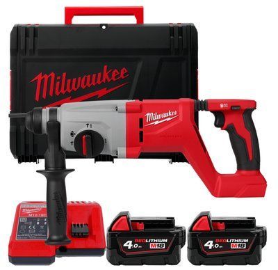 Перфоратор акумуляторний безщітковий SDS-PLUS MILWAUKEE, M18 BLHACD26-402X, 2,6Дж (зарядний пристрій М12-18 С, 2 акумулятори М18 4933492480 фото