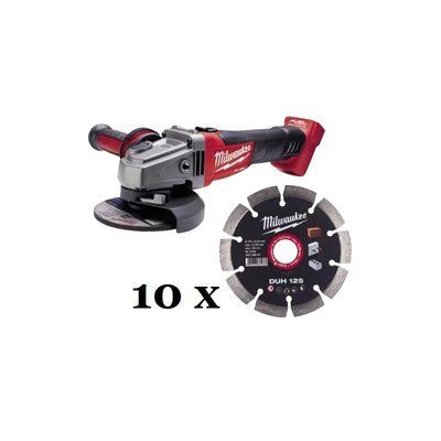 Шліфмашина кутова акумуляторна MILWAUKEE, M18 CAG125X-0, &Oslash;125 мм + Диск MILWAUKEE DUH 125 (10 шт.) 4932479674 4932479674 фото