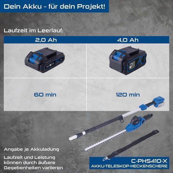Кущоріз телескопічний акумуляторний Scheppach C-PHS410-X (без АКБ та ЗП) 5910608900 5910608900 фото