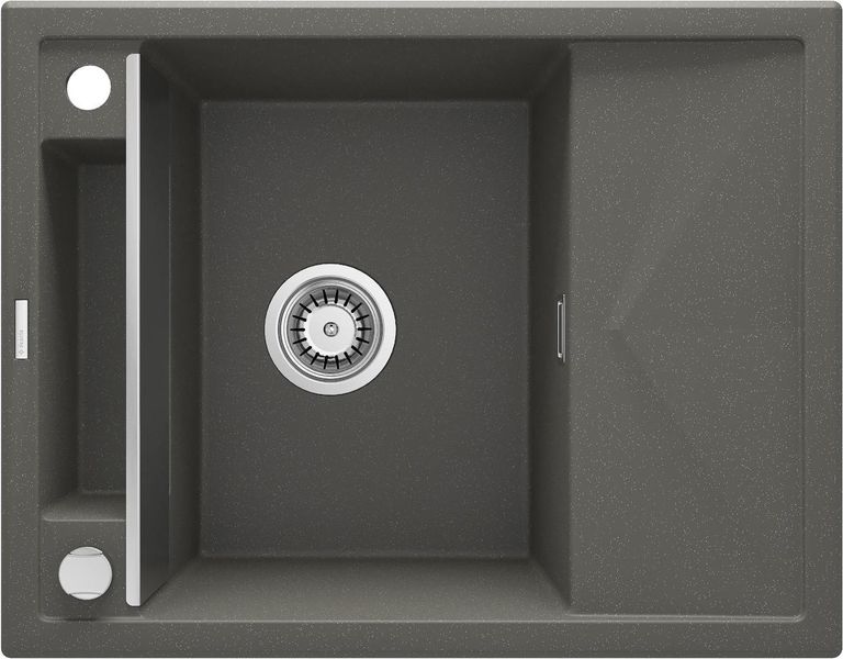 Мийка кухонна Deante Magnetic, граніт, прямокут., с крылом, 640х500х219мм, чаша - 1, врізна, антрацит ZRM_T11A фото