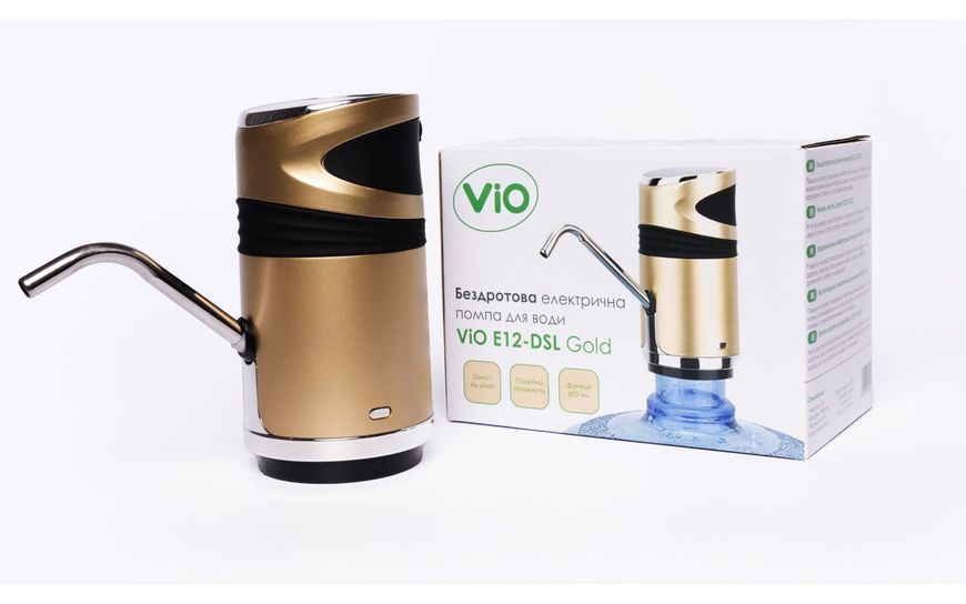 Електрична USB помпа для води з подвійним мотором та захистом від дітей ViO E12-DS gold E12-DS gold фото