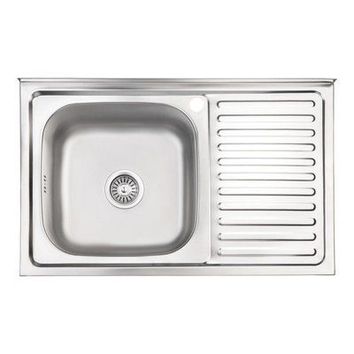 Кухонна мийка Brinex 5080-L 0,8 мм Satin (BRIN5080LSAT06) SD00054101 фото