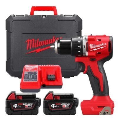 Дриль-шурупокрут акумуляторний безщітковий ударний MILWAUKEE M18 BLPDRC-402C (60Нм) (ЗП+2Х4А&middot;год + кейс) 4933492824 фото