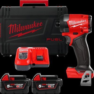 Шуруповерт ударний акумуляторний M18 FID3-502X MILWAUKEE, крут. мом. 226 Нм 4933479865 (+ заряд.пристрій, 2 акум., затискач для 4933479865 фото