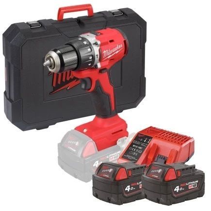Дриль-шурупокрут акумуляторний безщітковий ударний MILWAUKEE M18 BLPDRC-402C (60Нм) (ЗП+2Х4А&middot;год + кейс) 4933492824 фото