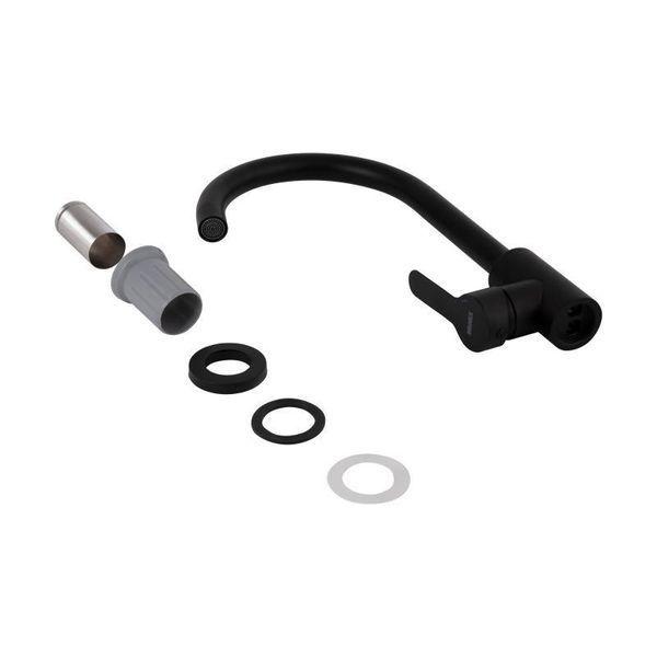 Змішувач для кухні Brinex Pure 015F U-образний Black Matt BRIPUR015FBLM SD00053177 фото