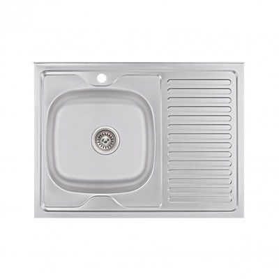 Кухонна мийка Brinex 6080-L 0,6 мм Satin (BRIN6080LSAT06) SD00054108 фото