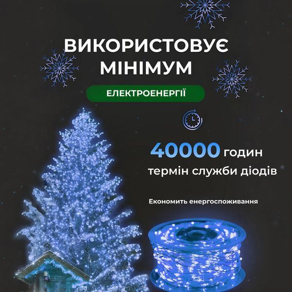 Гірлянда роса на пульті 200 метрів на 2000 led світлодіодів крапля на білому дроті синя 2000L200MWBL Garlando 2000L200MWBL 2000L200MWBL фото