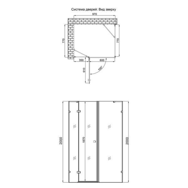 Душова кабіна Qtap Capricorn CRM1018RC6 100х80 см, скло Clear 6 мм, CalcLess, без піддона SD00039711 фото