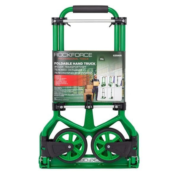 Візок ручний складний з телескопічною ручкою г/п 80 кг Rockforce RF-GZS80S 57756(for) фото