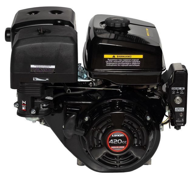 Двигун бензиновий Loncin G420FD/С7 (16 л.с., ел. стартер, шпонка 25,4 мм, L = 88,4 мм, євро 5, котушка 7 ампер) 13022 фото