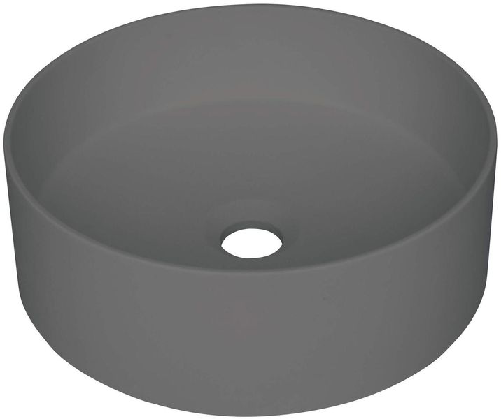 Раковина Deante Silia, граніт, кругла, без крила, диаметр 360х105мм, чаша - 1, накладна, антрацит CQS_TU4S фото