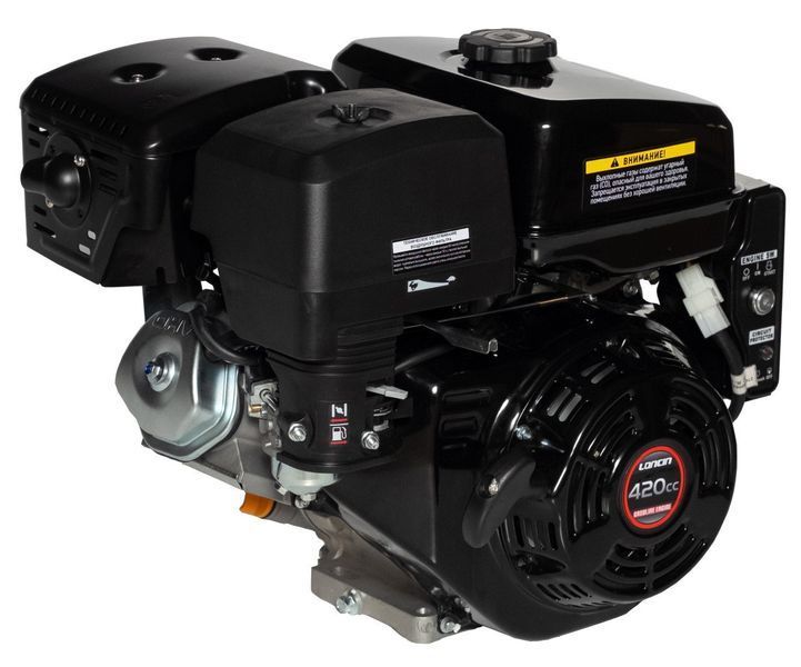 Двигун бензиновий Loncin G420FD/С7 (16 л.с., ел. стартер, шпонка 25,4 мм, L = 88,4 мм, євро 5, котушка 7 ампер) 13022 фото