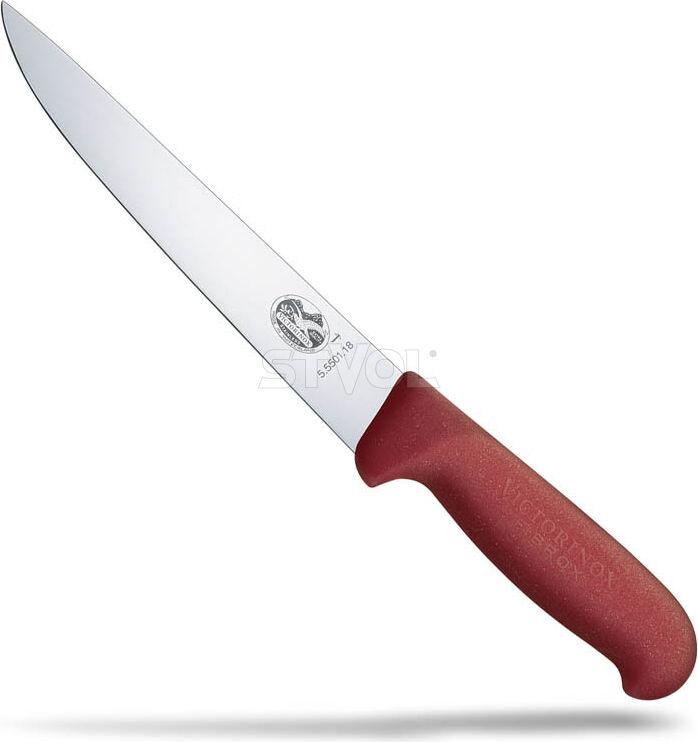 Ніж кухонний Victorinox Fibrox обваловувальний 18 см, червоний